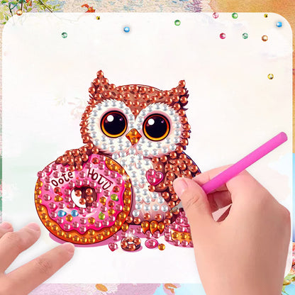 6Pcs DIY Diamond Painting Refrigerator Magnets Diamond Art Kits for Adults(Owl)