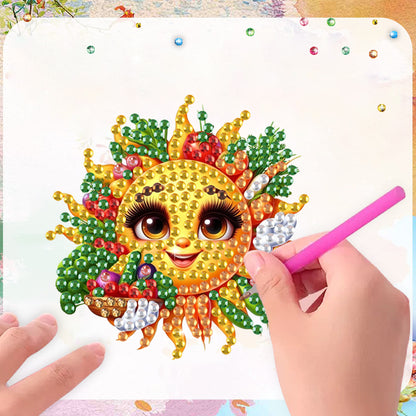 6Pcs DIY Diamond Painting Refrigerator Magnets Diamond Art Kits for Adults (Sun)