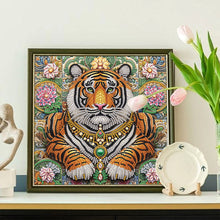 Load image into Gallery viewer, Diamond Painting - Partial Special Shaped - Lion In The Flower Bush (30*30CM)
