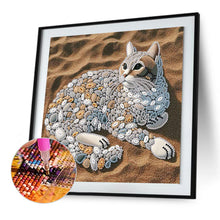 Load image into Gallery viewer, Diamond Painting - Partial Special Shaped - Abstract Pebble Cat (30*30CM)
