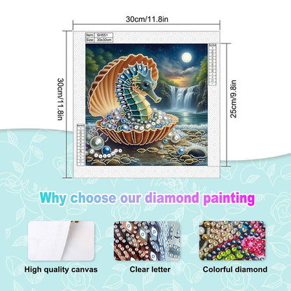 Diamond Painting - Partial Special Shaped - Jewelry Seahorse (30*30CM)
