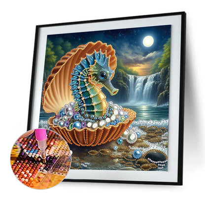 Diamond Painting - Partial Special Shaped - Jewelry Seahorse (30*30CM)