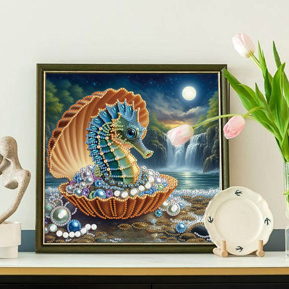 Diamond Painting - Partial Special Shaped - Jewelry Seahorse (30*30CM)