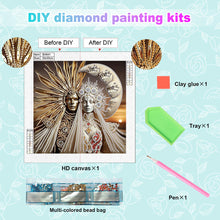 Load image into Gallery viewer, Diamond Painting - Partial Special Shaped - Abstract Art Sun And Moon God (30*30CM)
