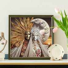 Load image into Gallery viewer, Diamond Painting - Partial Special Shaped - Abstract Art Sun And Moon God (30*30CM)
