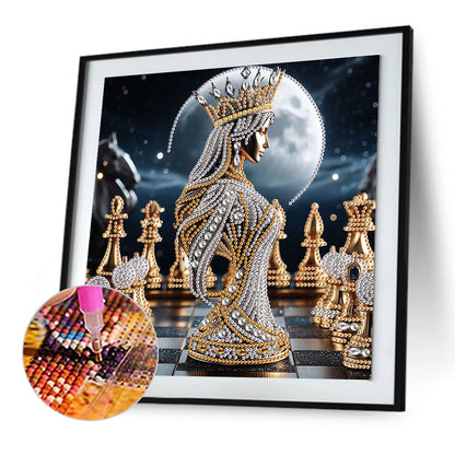 Diamond Painting - Partial Special Shaped - Abstract Chess Goddess (30*30CM)