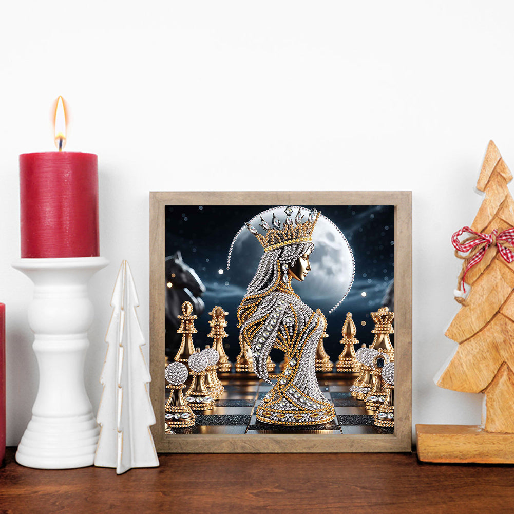 Diamond Painting - Partial Special Shaped - Abstract Chess Goddess (30*30CM)