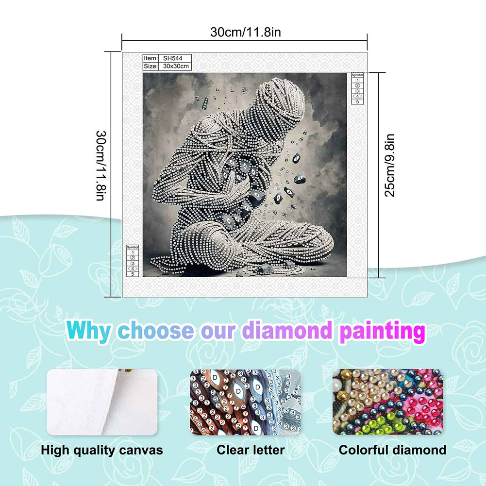 Diamond Painting - Partial Special Shaped - Abstract Art Portrait (30*30CM)
