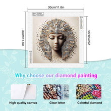 Load image into Gallery viewer, Diamond Painting - Partial Special Shaped - Abstract Egyptian Portrait (30*30CM)
