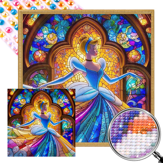 AB Diamond Painting - Full Round - Cinderella Glass Painting (40*40CM)