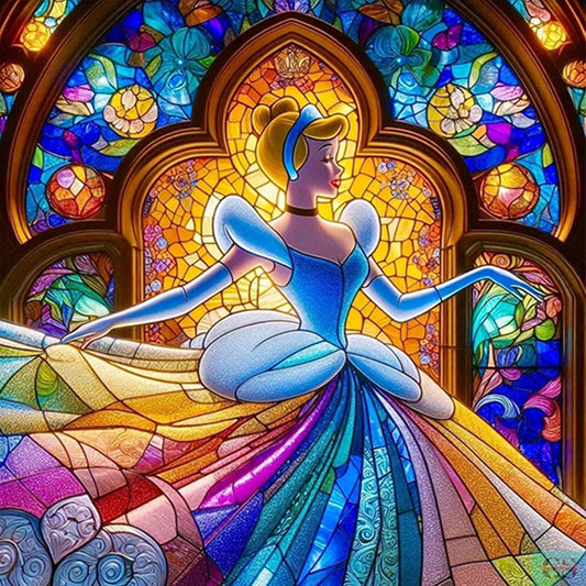 AB Diamond Painting - Full Round - Cinderella Glass Painting (40*40CM)