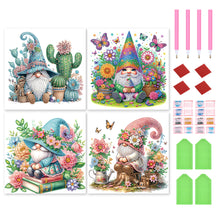 Load image into Gallery viewer, 4 Pcs Diamond Painting - Partial Special Shaped - Gnome (30*30CM)
