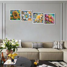 Load image into Gallery viewer, 4 Pcs Diamond Painting - Partial Special Shaped - Flowers (30*30CM)
