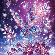 Load image into Gallery viewer, 4 Pcs Diamond Painting - Partial Special Shaped - Purple Butterfly (30*30CM)
