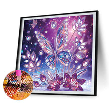Load image into Gallery viewer, 4 Pcs Diamond Painting - Partial Special Shaped - Purple Butterfly (30*30CM)
