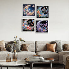 Load image into Gallery viewer, 4 Pcs Diamond Painting - Partial Special Shaped - Crescent Butterfly (30*30CM)
