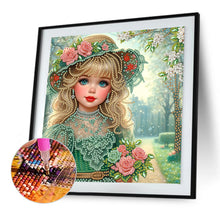 Load image into Gallery viewer, Diamond Painting - Partial Special Shaped - Elegant Little Girl (30*30CM)
