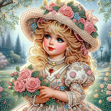 Load image into Gallery viewer, Diamond Painting - Partial Special Shaped - Elegant Little Girl (30*30CM)
