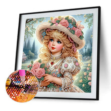 Load image into Gallery viewer, Diamond Painting - Partial Special Shaped - Elegant Little Girl (30*30CM)
