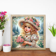 Load image into Gallery viewer, Diamond Painting - Partial Special Shaped - Elegant Little Girl (30*30CM)
