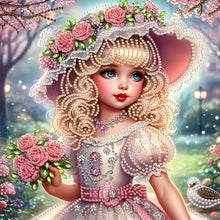 Load image into Gallery viewer, Diamond Painting - Partial Special Shaped - Elegant Little Girl (30*30CM)
