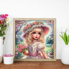 Load image into Gallery viewer, Diamond Painting - Partial Special Shaped - Elegant Little Girl (30*30CM)

