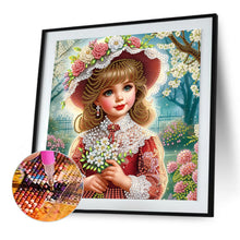 Load image into Gallery viewer, Diamond Painting - Partial Special Shaped - Elegant Little Girl (30*30CM)
