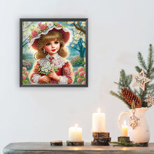 Load image into Gallery viewer, Diamond Painting - Partial Special Shaped - Elegant Little Girl (30*30CM)
