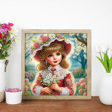 Load image into Gallery viewer, Diamond Painting - Partial Special Shaped - Elegant Little Girl (30*30CM)
