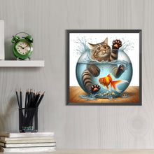 Load image into Gallery viewer, AB Diamond Painting - Full Round - Cat In Goldfish (40*40CM)
