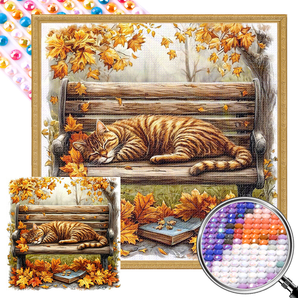 AB Diamond Painting - Full Round - Autumn Kitten (40*40CM)