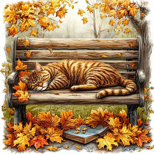 AB Diamond Painting - Full Round - Autumn Kitten (40*40CM)
