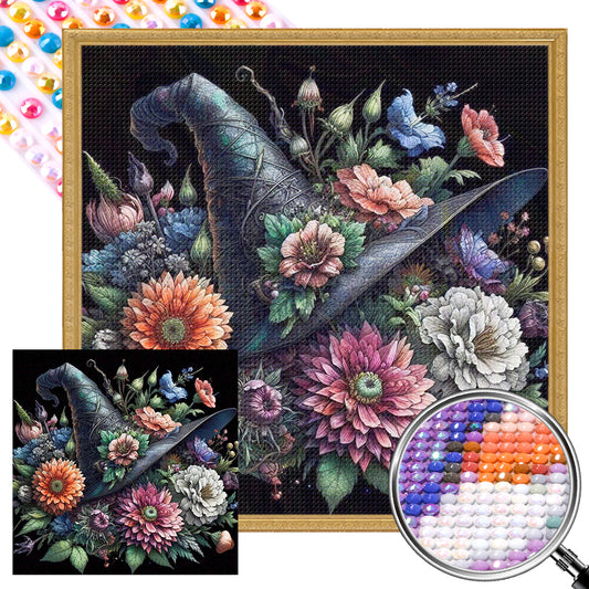 AB Diamond Painting - Full Round - Flower Witch Hat (40*40CM)