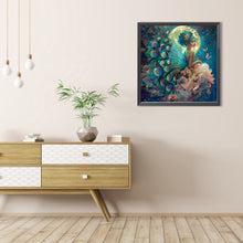 Load image into Gallery viewer, AB Diamond Painting - Full Round - Peacock Girl (40*40CM)
