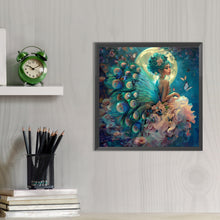 Load image into Gallery viewer, AB Diamond Painting - Full Round - Peacock Girl (40*40CM)
