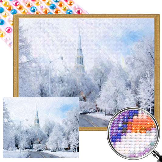 AB Diamond Painting - Full Round - Snowy Scenery (50*40CM)