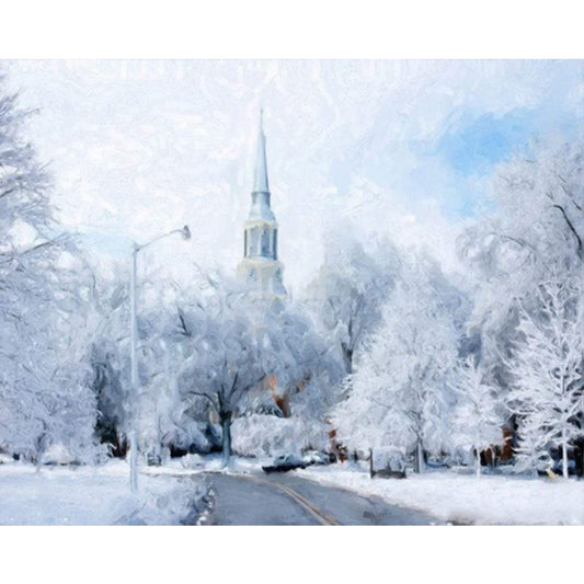 AB Diamond Painting - Full Round - Snowy Scenery (50*40CM)