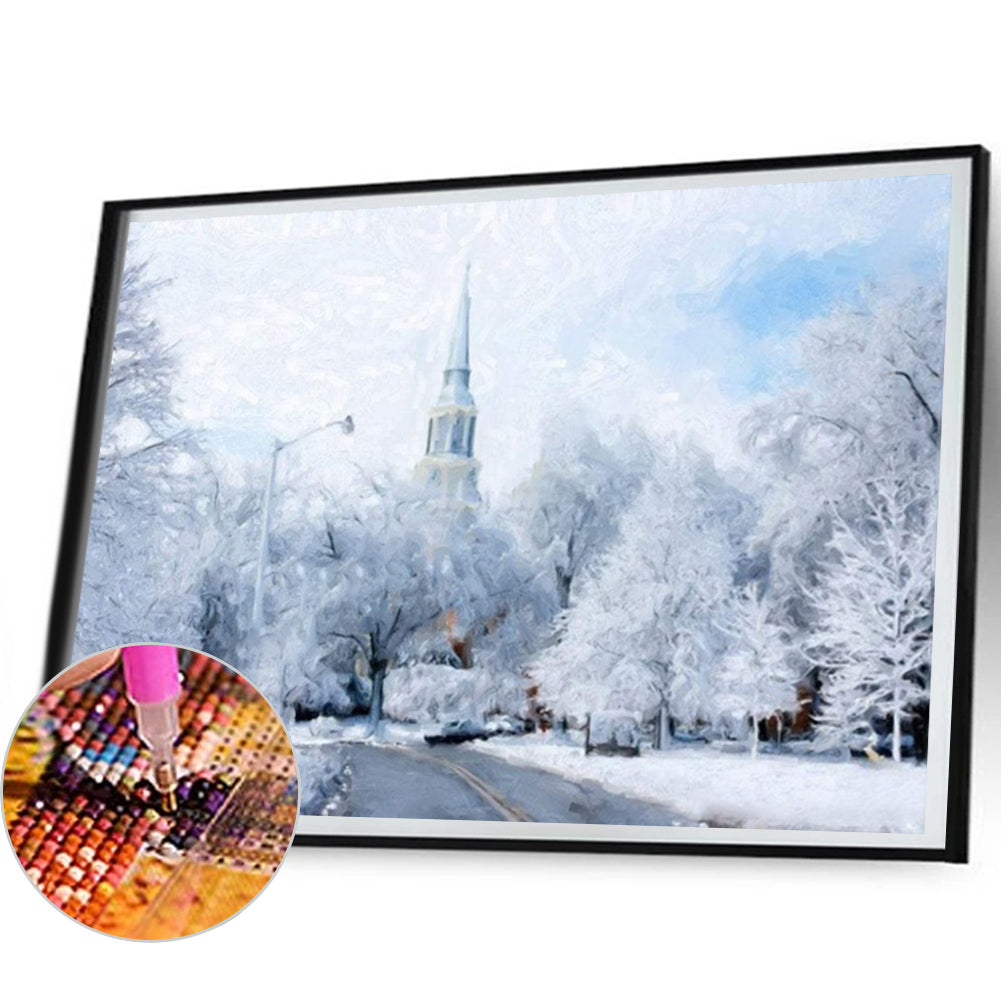 AB Diamond Painting - Full Round - Snowy Scenery (50*40CM)