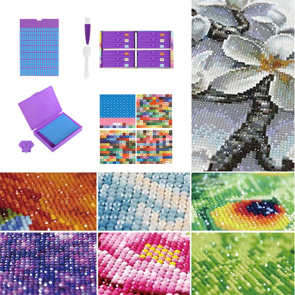Diamond Art Trays Kits 5D DIY Diamond Painting Tray for Adults (12pcs Purple)