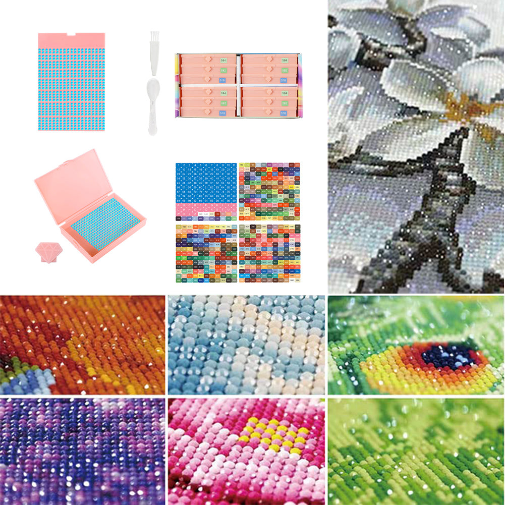 Diamond Art Trays Kits 5D DIY Diamond Painting Tray for Adults (12pcs Pink)