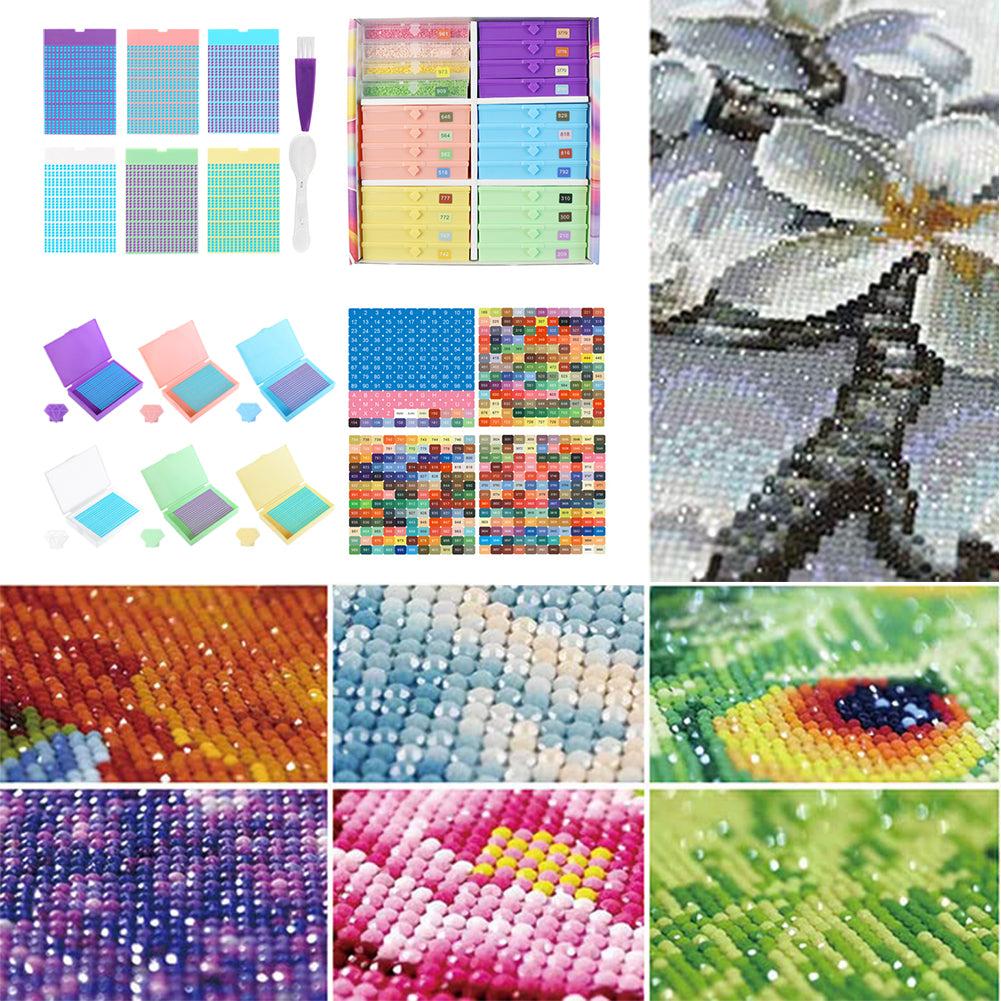 Diamond Art Trays Kits 5D DIY Diamond Painting Tray for Adults (24pcs Mixed)