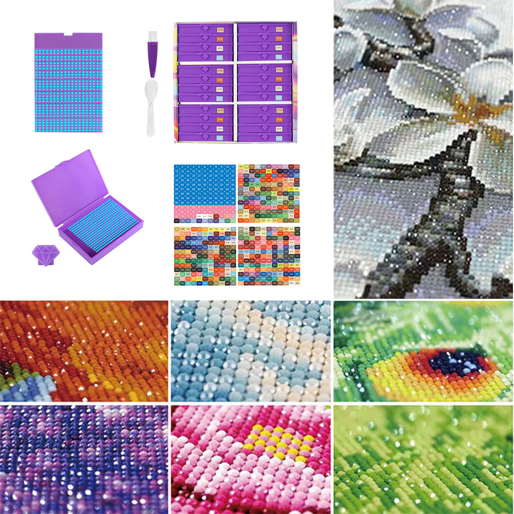 Diamond Art Trays Kits 5D DIY Diamond Painting Tray for Adults (24pcs Purple)