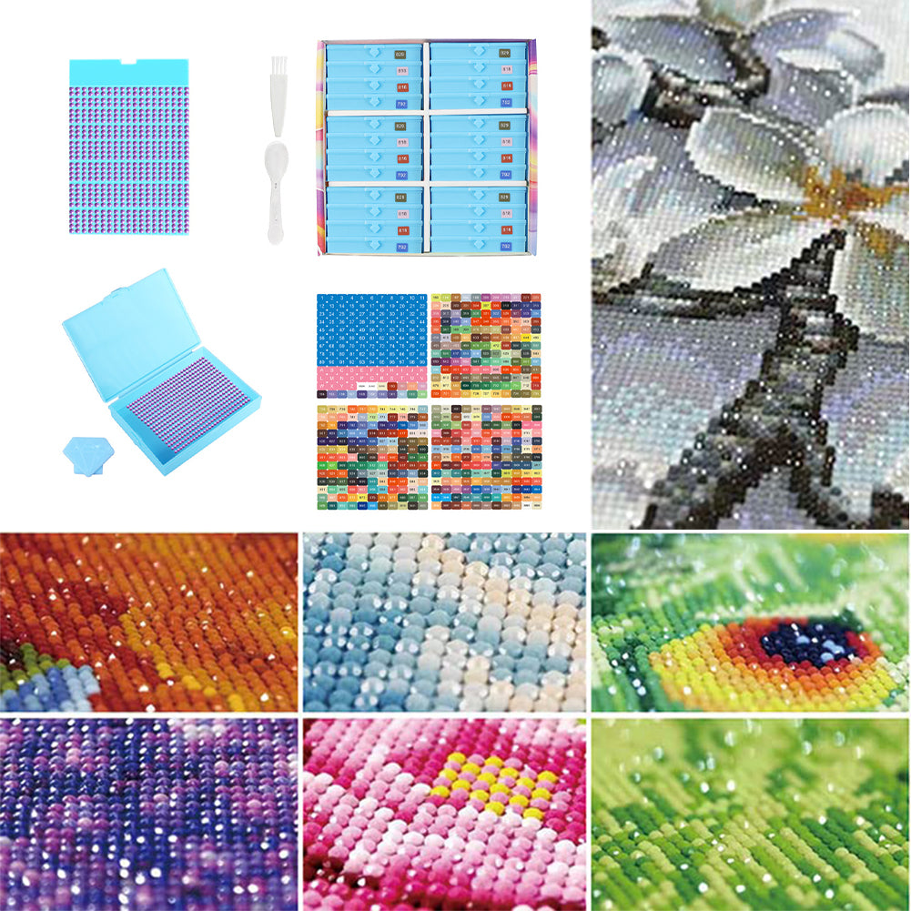 Diamond Art Trays Kits 5D DIY Diamond Painting Tray for Adults (24pcs Blue)