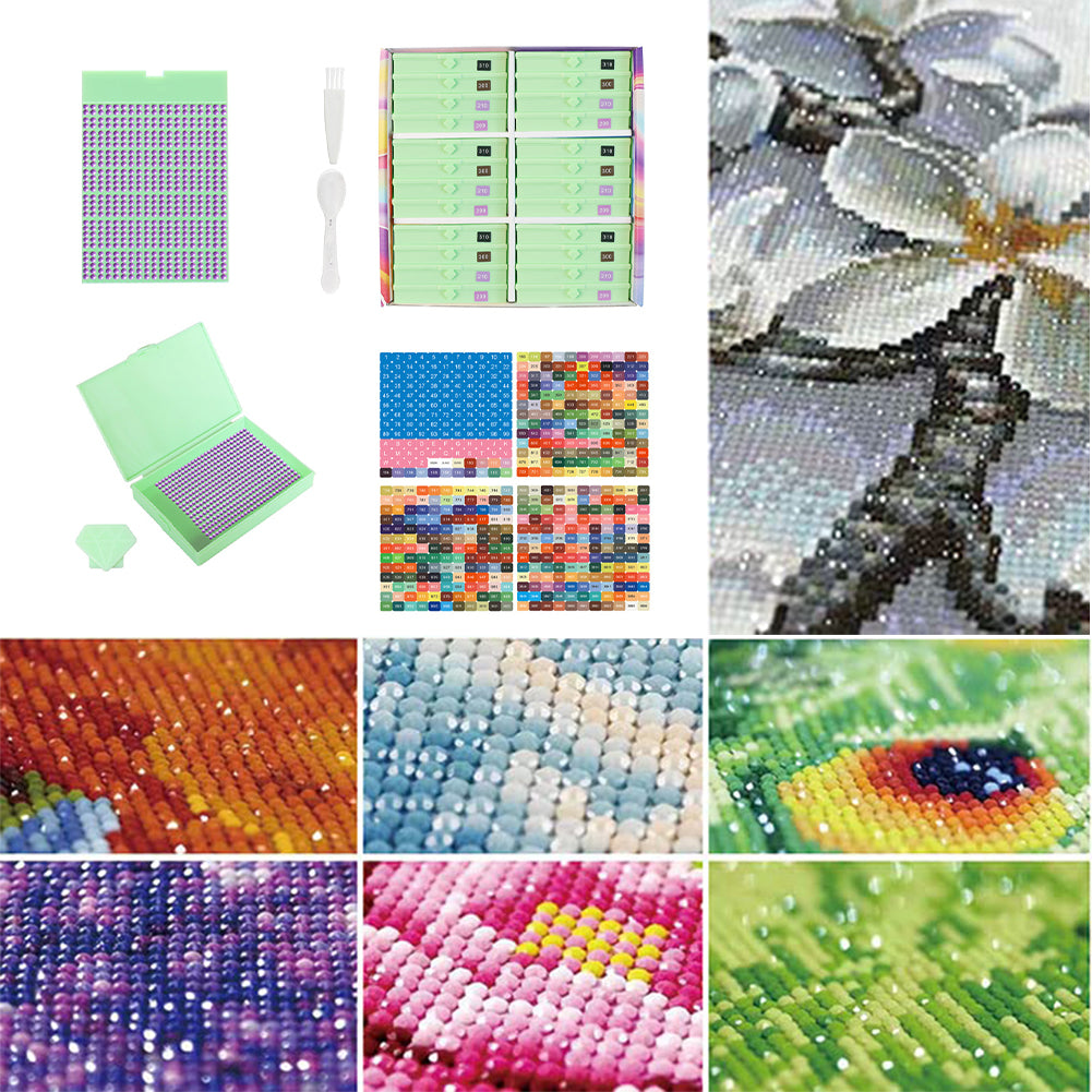 Diamond Art Trays Kits 5D DIY Diamond Painting Tray for Adults (24pcs Green)