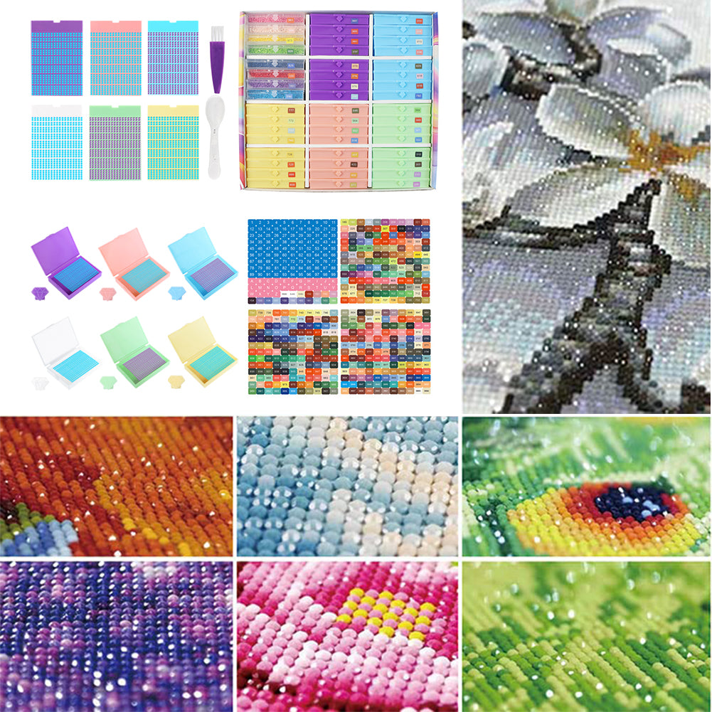Diamond Art Trays Kits 5D DIY Diamond Painting Tray for Adults (48pcs Mixed)