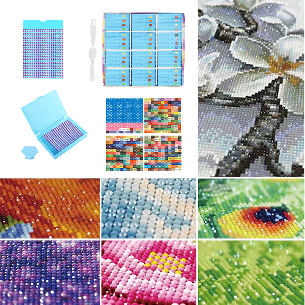 Diamond Art Trays Kits 5D DIY Diamond Painting Tray for Adults (48pcs Blue)