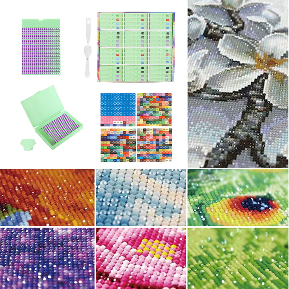 Diamond Art Trays Kits 5D DIY Diamond Painting Tray for Adults (48pcs Green)