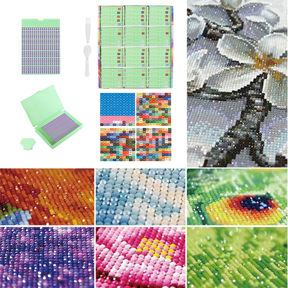 Diamond Art Trays Kits 5D DIY Diamond Painting Tray for Adults (60pcs Green)
