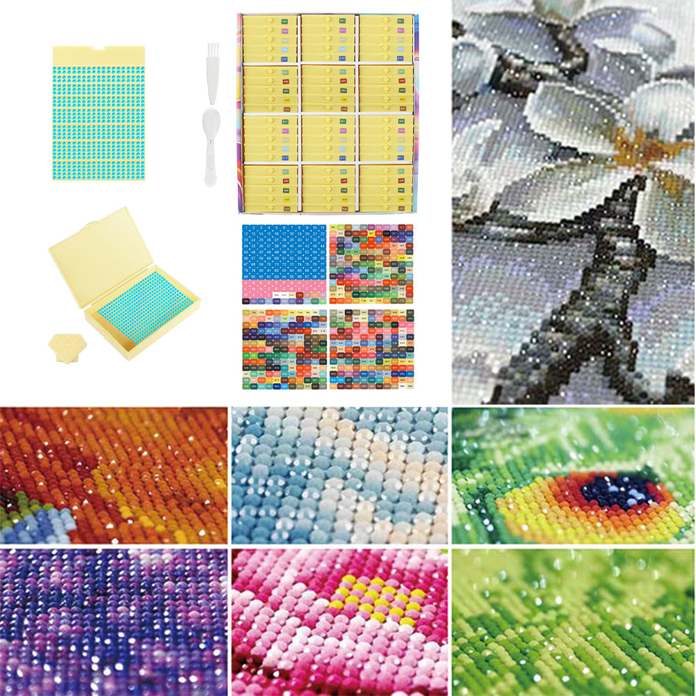 Diamond Art Trays Kits 5D DIY Diamond Painting Tray for Adults (60pcs Yellow)