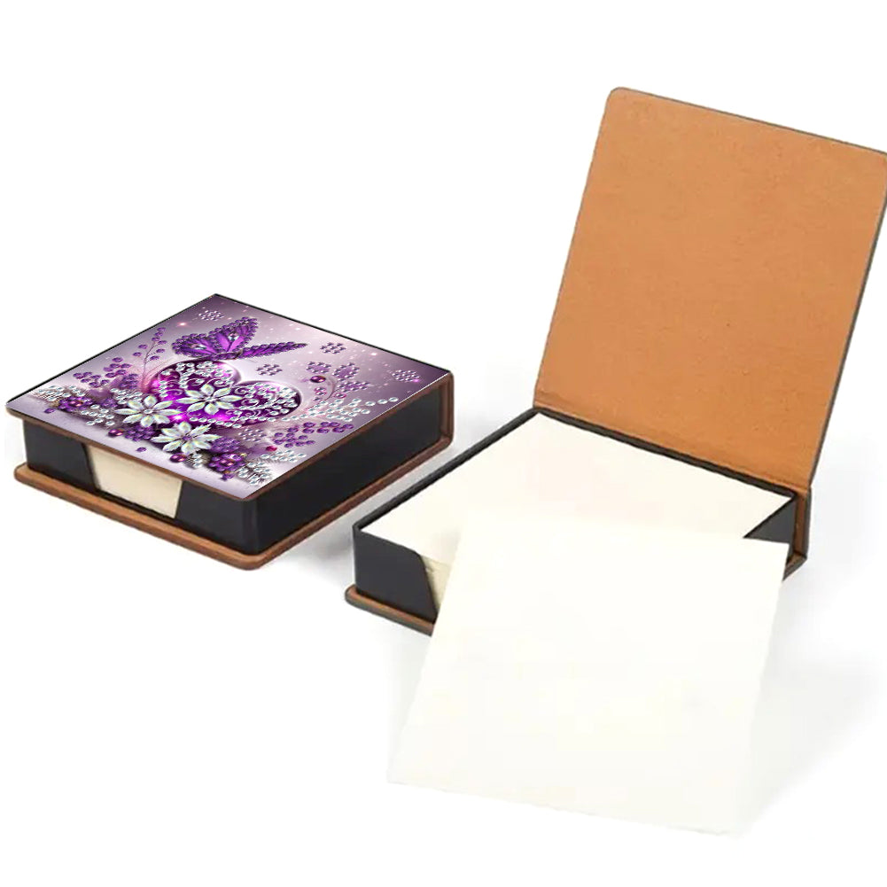 Leather 5D Diamond Painting Kit Note Box DIY Diamond Art Notepad Box (B)